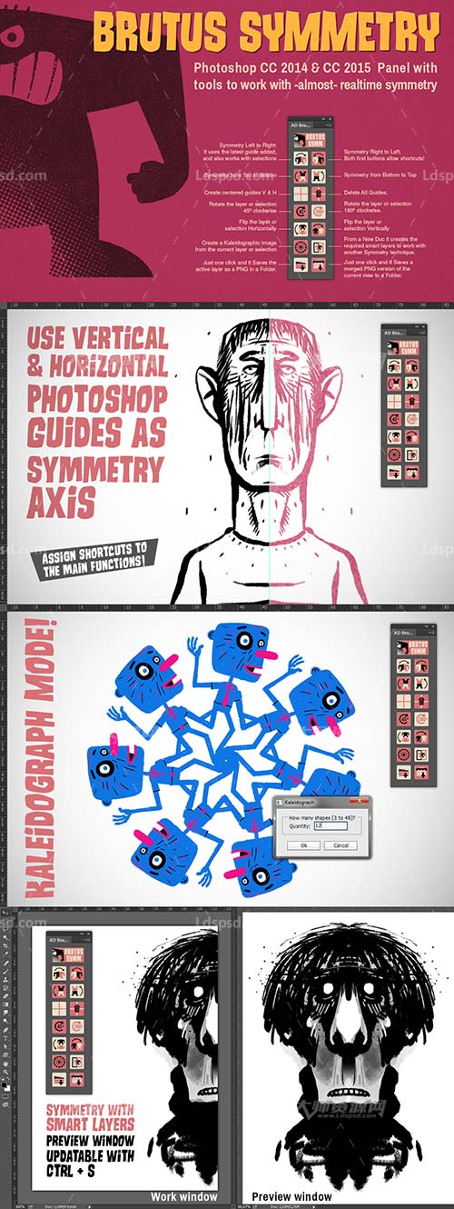 AD Brutus Symmetry (PS CC+ Panel),极品PS拓展面板－极速对称绘画